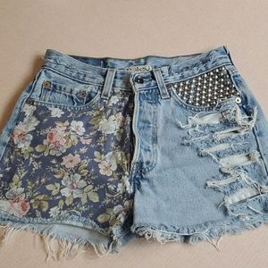One of a kind Cut Off Flower Child Shorts